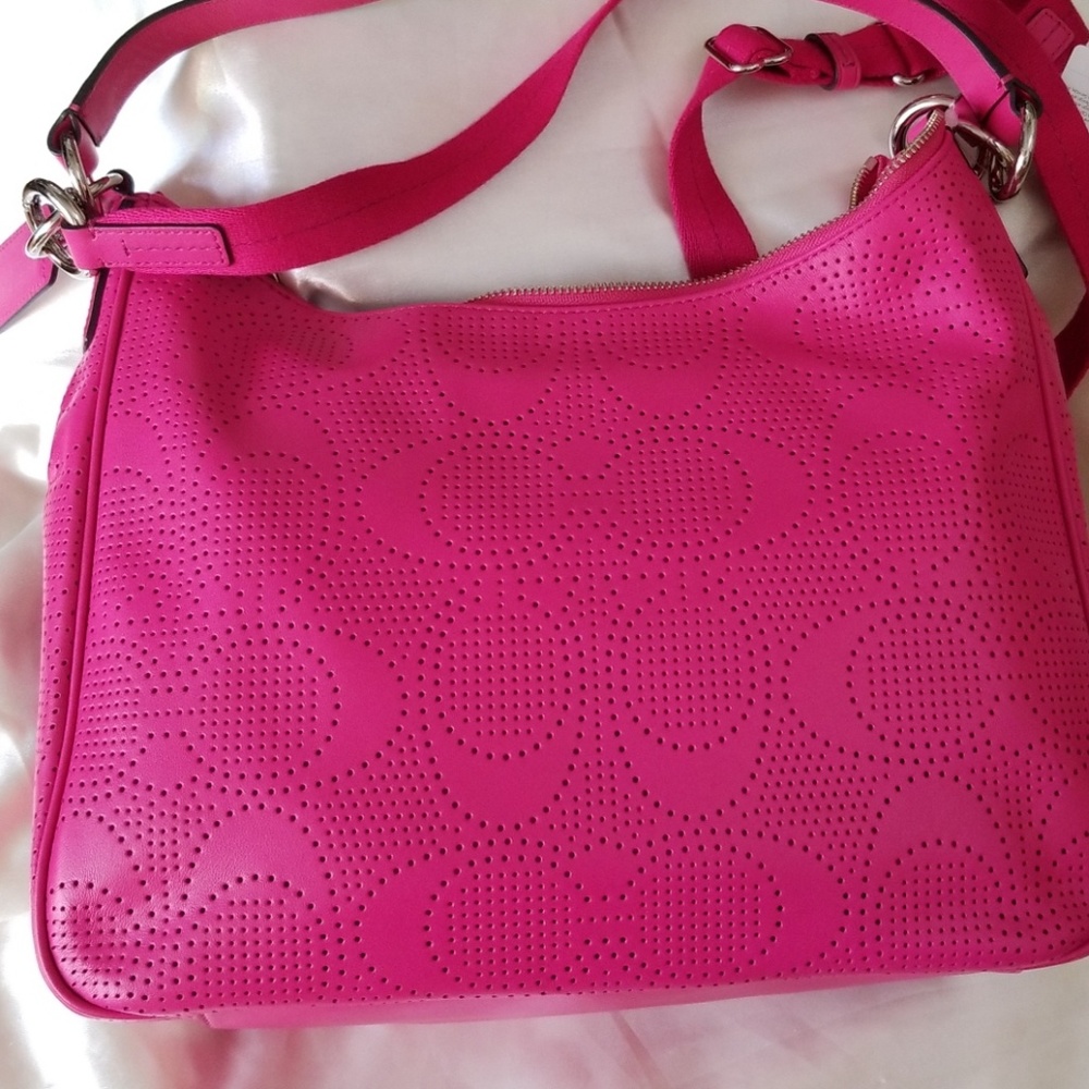 Coach Perforated Convertible Hobo Watermelon - Picture 3 of 7